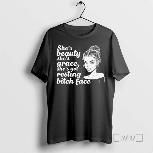 Officials Shes Beauty Shes Grace Shes Got Resting Bitch Face T-Shirts, Hoodie, Sweatshirt | AU18TeeNovaLab.com