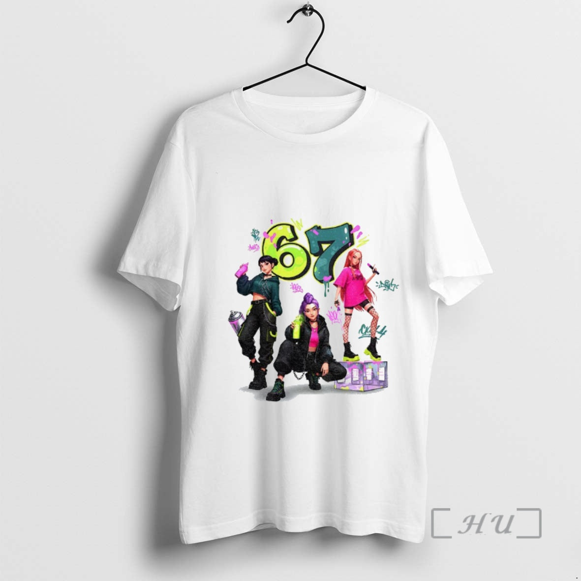 Officials Six Seven 6 7 Meme Graffiti Kpop Huntrix Girls Band Premium T Shirts Sweater Hoodie, Sweatshirt