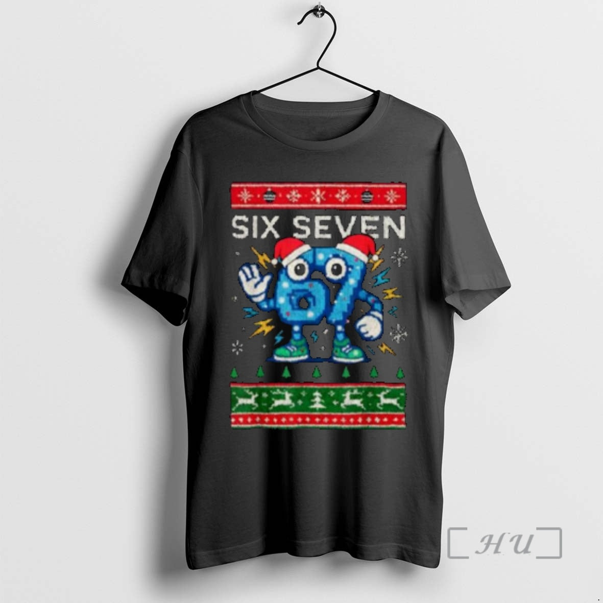 Officials Six Seven Christmas 67 Meme Funny Brainrot Circle Black T-Shirts, Hoodie, Sweatshirt | AU18TeeNovaLab.com