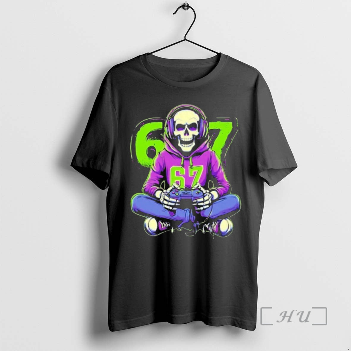 Officials Skeleton 67 Gamer With Retro Controller T-Shirts, Hoodie, Sweatshirt | AU18TeeNovaLab.com