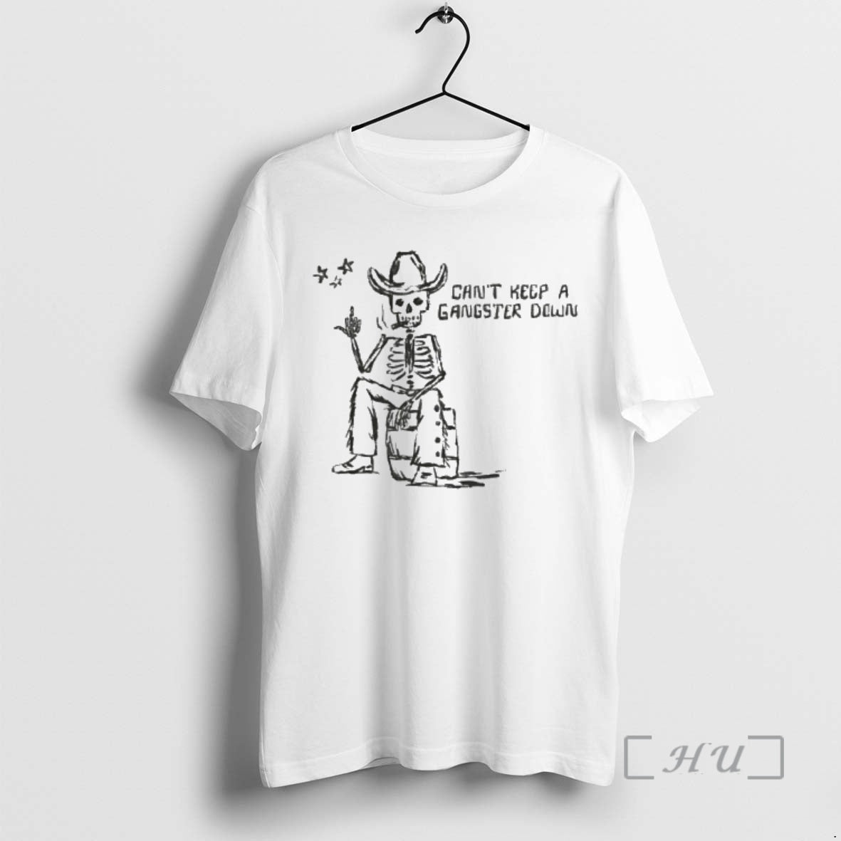 Officials Skeleton Cowboy Cigar Cant Keep A Gangster Down T-Shirts, Hoodie, Sweatshirt | AU18TeeNovaLab.com