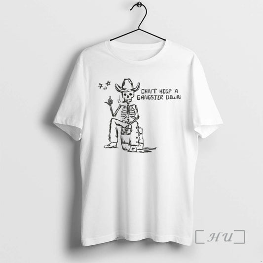 Officials Skeleton Cowboy Cigar Cant Keep A Gangster Down T-Shirts, Hoodie, Sweatshirt | AU18TeeNovaLab.com