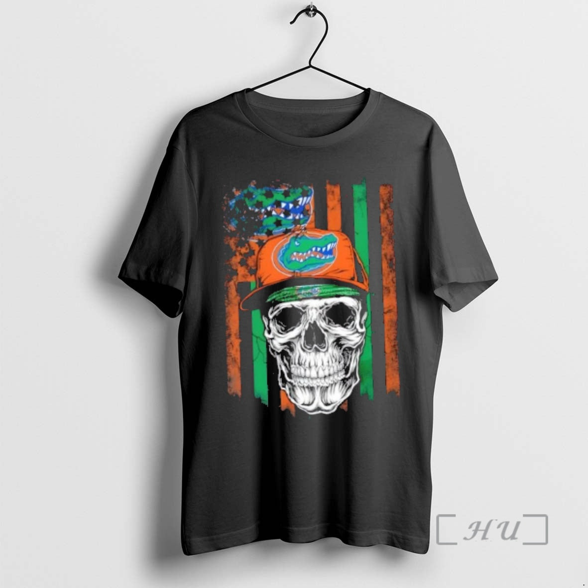 Officials Skull Wearing A Cap Florida Gators Us Flag T-Shirts, Hoodie, Sweatshirt | AU18TeeNovaLab.com