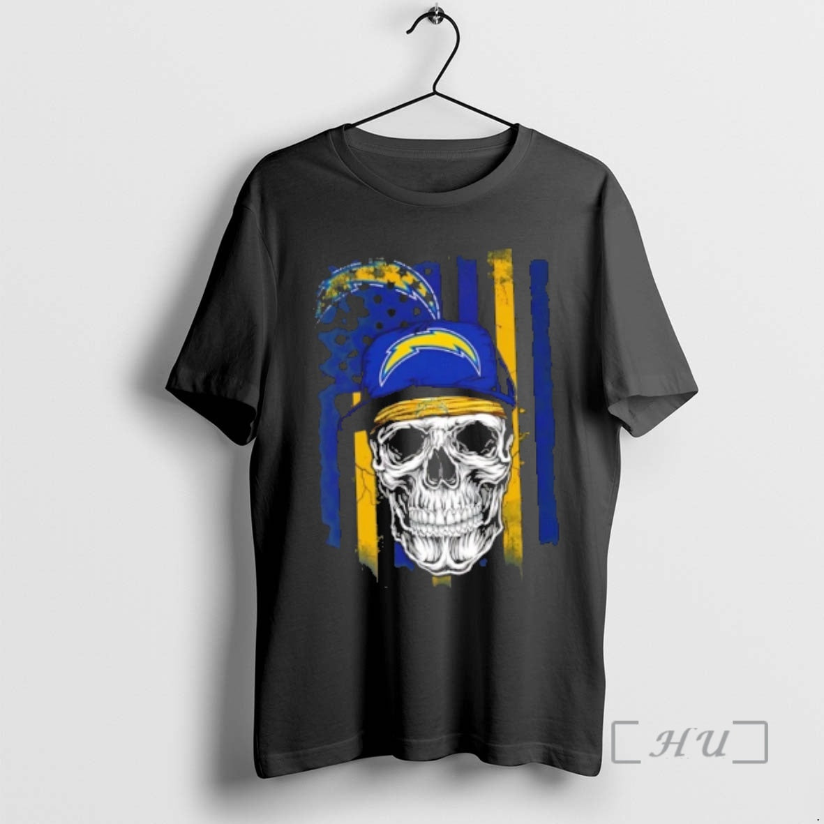 Officials Skull Wearing A Cap Los Angeles Chargers Us Flag T-Shirts, Hoodie, Sweatshirt | AU18TeeNovaLab.com