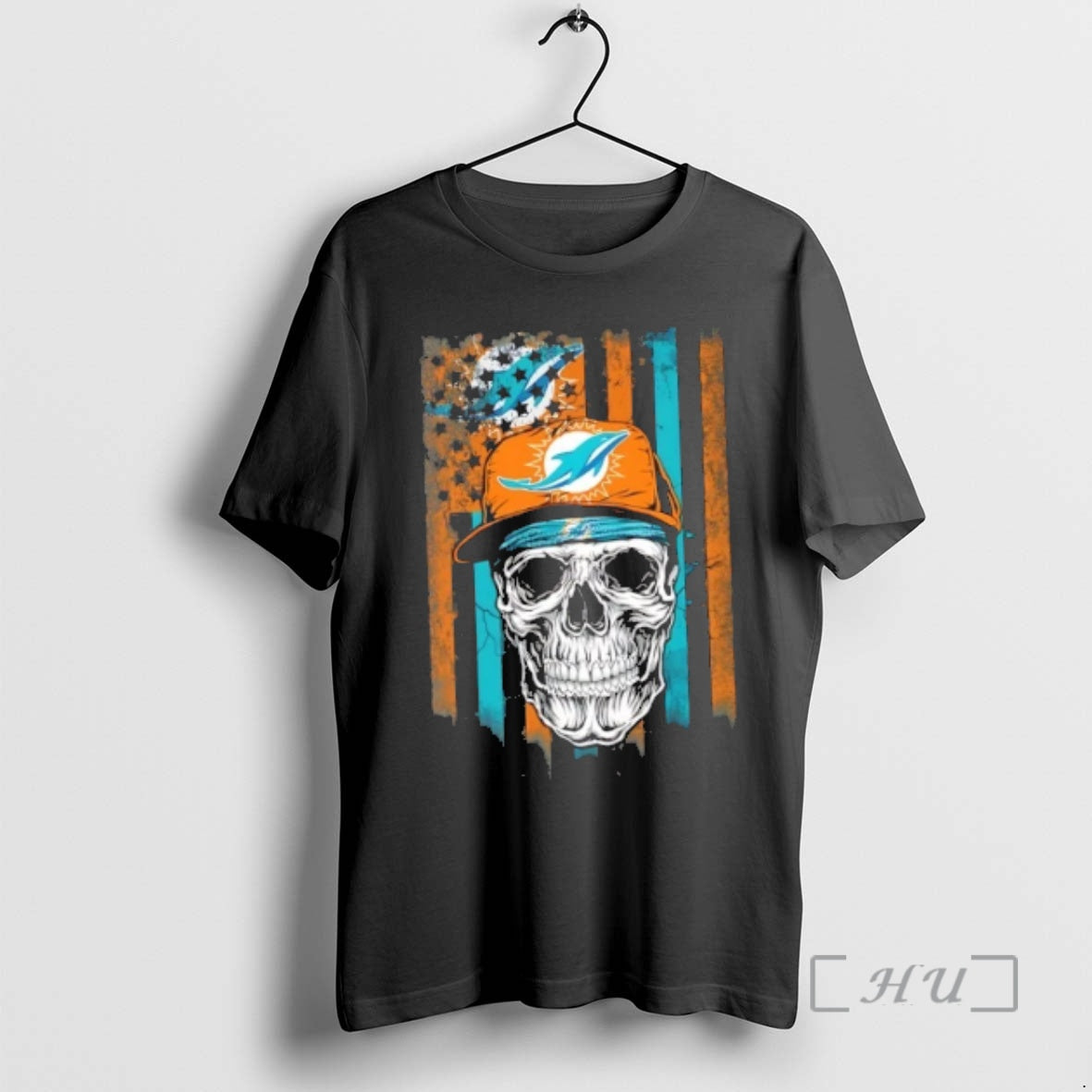 Officials Skull Wearing A Cap Miami Dolphins Us Flag T-Shirts, Hoodie, Sweatshirt | AU18TeeNovaLab.com