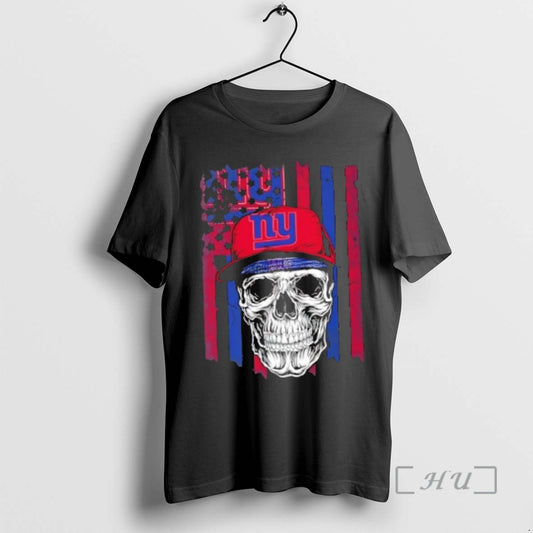 Officials Skull Wearing A Cap New York Giants Us Flag T-Shirts, Hoodie, Sweatshirt | AU18TeeNovaLab.com
