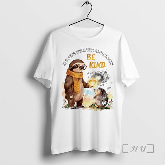 Officials Sloth In A World Where You Can Be Anything Be Kind Premium T Shirts Hoodie, Sweatshirt | AU18TeeNovaLab.com