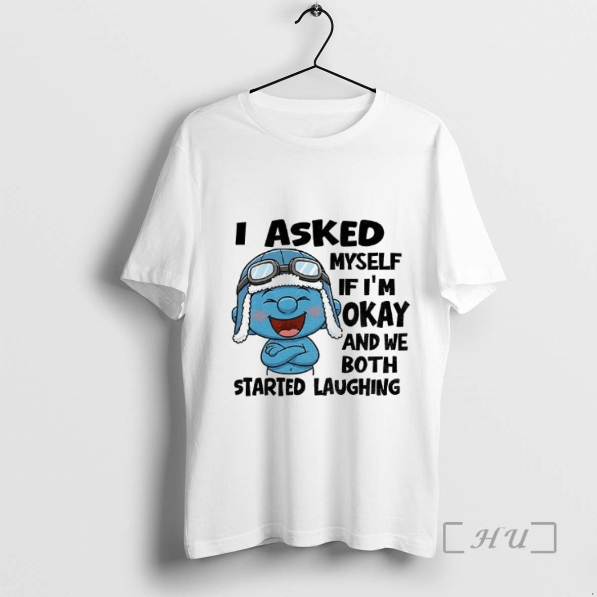 Officials Smurf I Asked Myself If Im Okay And We Both Started Laughing Premium T-Shirts, Hoodie, Sweatshirt