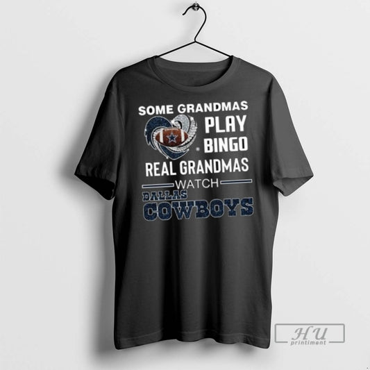 Officials Some Grandmas Play Bingo Real Grandmas Watch Dallas Cowboys Diamond Heart 2025 Long Sleve
