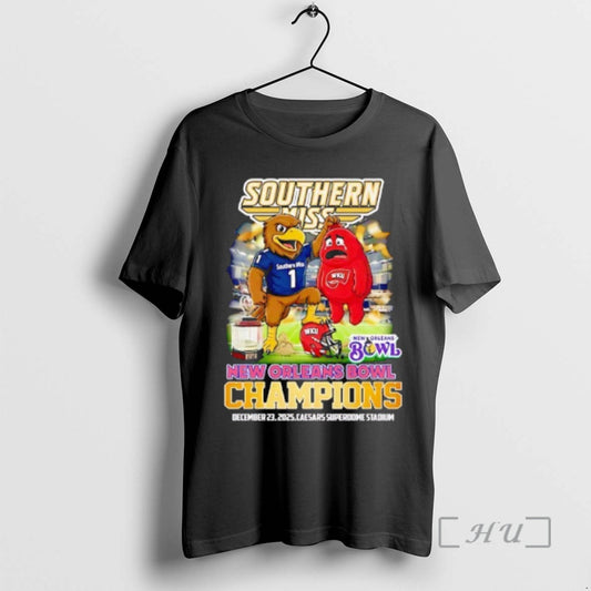 Officials Southern Miss New Destroy Washington State Cougars In New Oleans Bowl 2025 Chanpions Premium T-Shirts, Hoodie,...