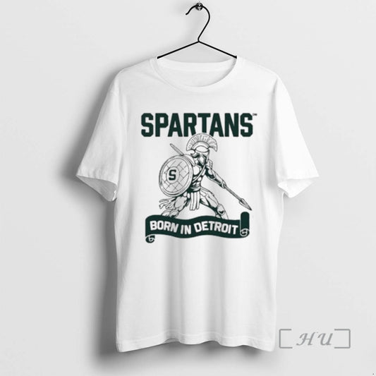 Officials Spartans Born In Detroit Circle White T-Shirts, Hoodie, Sweatshirt | AU18TeeNovaLab.com
