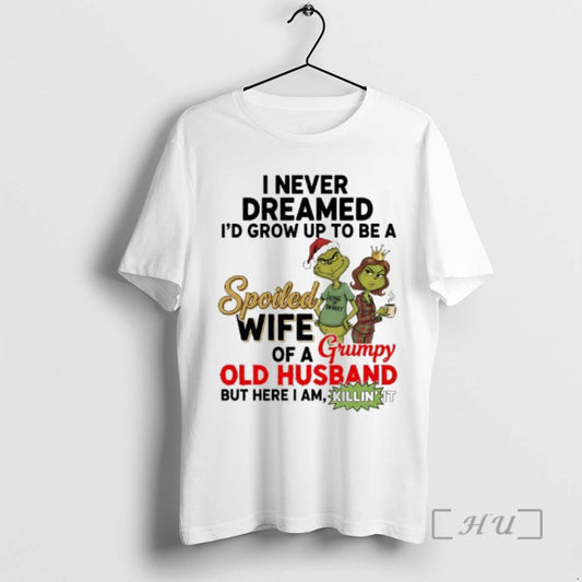 Officials Spoiled Wife Of A Grumpy Old Husband Grinch Graphic T-Shirts, Hoodie, Sweatshirt | AU18TeeNovaLab.com