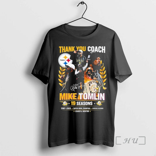Officials Steelers Thank You Coach Mike Tomlin 19 Seasons 2007 2025 Premium T Shirts Sweater Hoodie, Sweatshirt