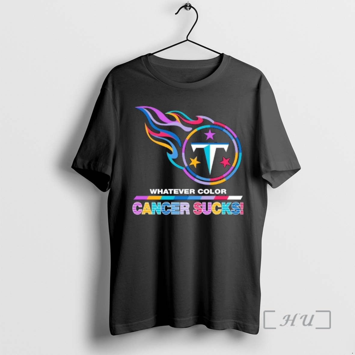 Officials Tennessee Titans Football Whatever Color Cancer Sucks Logo Colors T-Shirts, Hoodie, Sweatshirt | AU18TeeNovaLab.com
