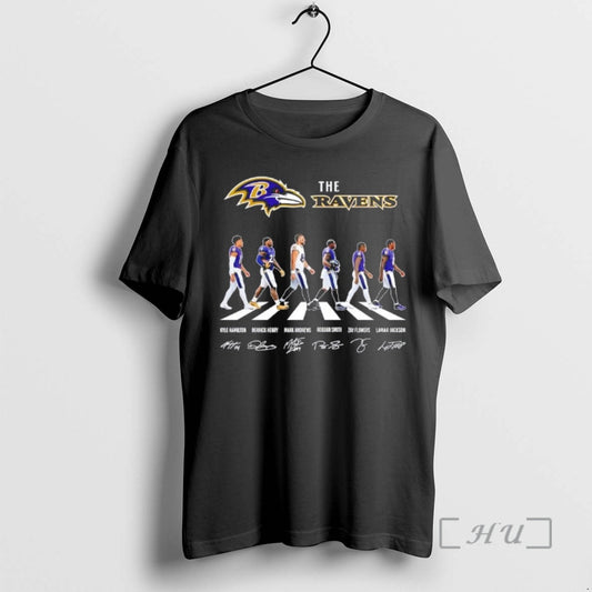 Officials The Baltimore Ravens Kyle Hamilton Derrick Henry And Players Abbey Road Signatures Premium T-Shirts, Hoodie,...