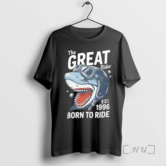 Officials The Great Rider Shark Vintage Biker Graphic T-Shirts, Hoodie, Sweatshirt | AU18TeeNovaLab.com