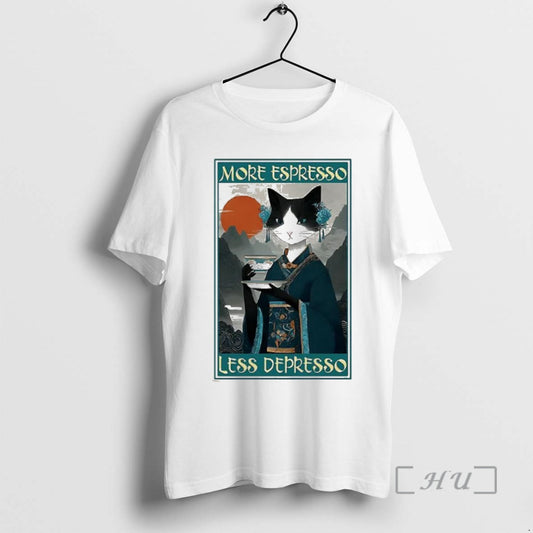 Officials The Zen Barista Cat More Espresso Less Depresso Ukiyo E Premium T Shirts Sweater