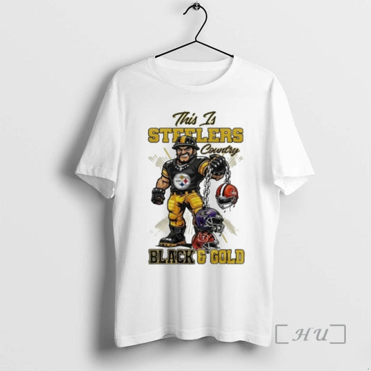 Officials This Is Steelers Country Mascot Black Gold T-Shirts, Hoodie, Sweatshirt | AU18TeeNovaLab.com