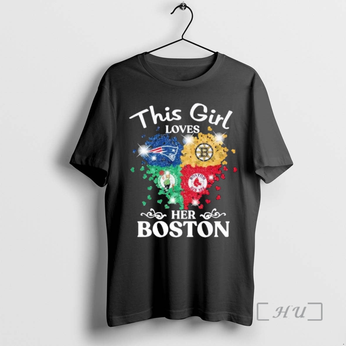 Officials This Girl Loves Her Boston City Sports Logos Combine Hearts Premium T Shirts Sweater Hoodie, Sweatshirt