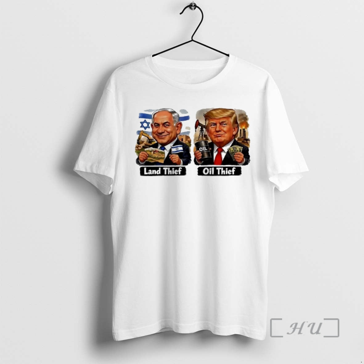 Officials Trump Oil Thief And Netanyahu Land Thief T-Shirts, Hoodie, Sweatshirt | AU18TeeNovaLab.com