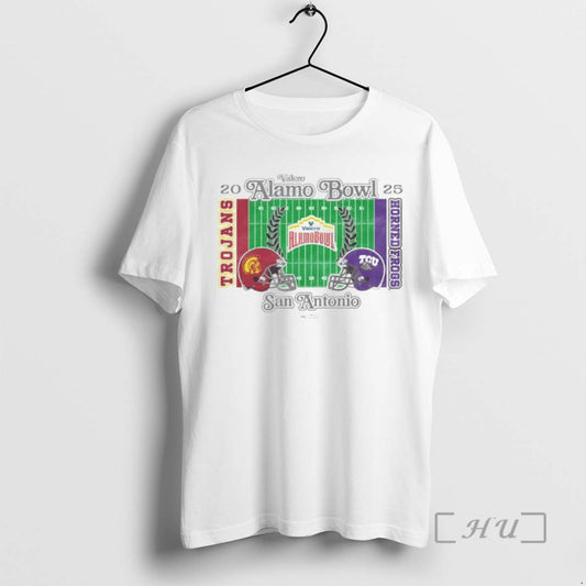 Officials Usc Trojans Vs Tcu Horned Frogs 2025 Valero Alamo Bowl Helmet To Helmet Ornaments T-Shirts, Hoodie, Sweatshirt
