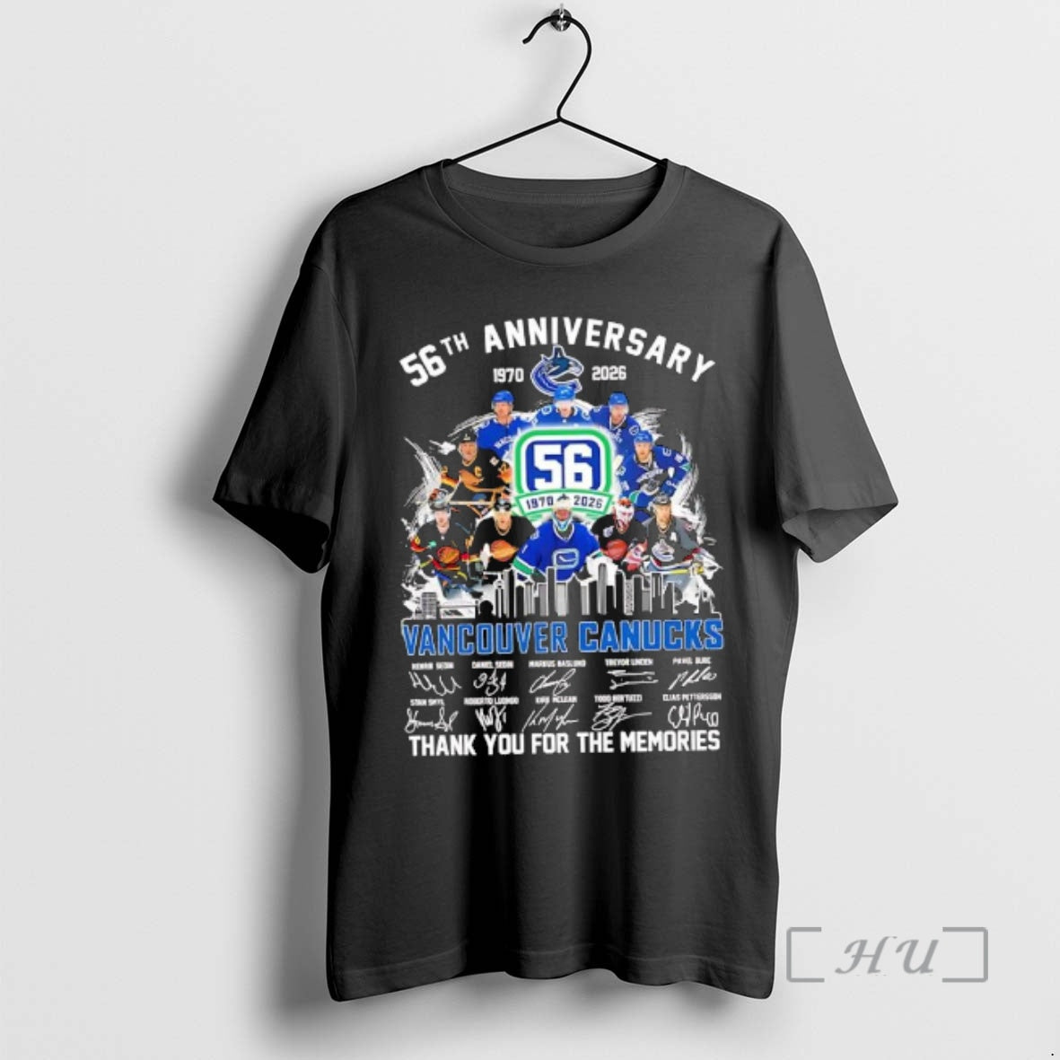 Officials Vancouver Canucks 56th Anniversary 1970 2026 Thank You For The Memories Signatures Premium T-Shirts, Hoodie,...