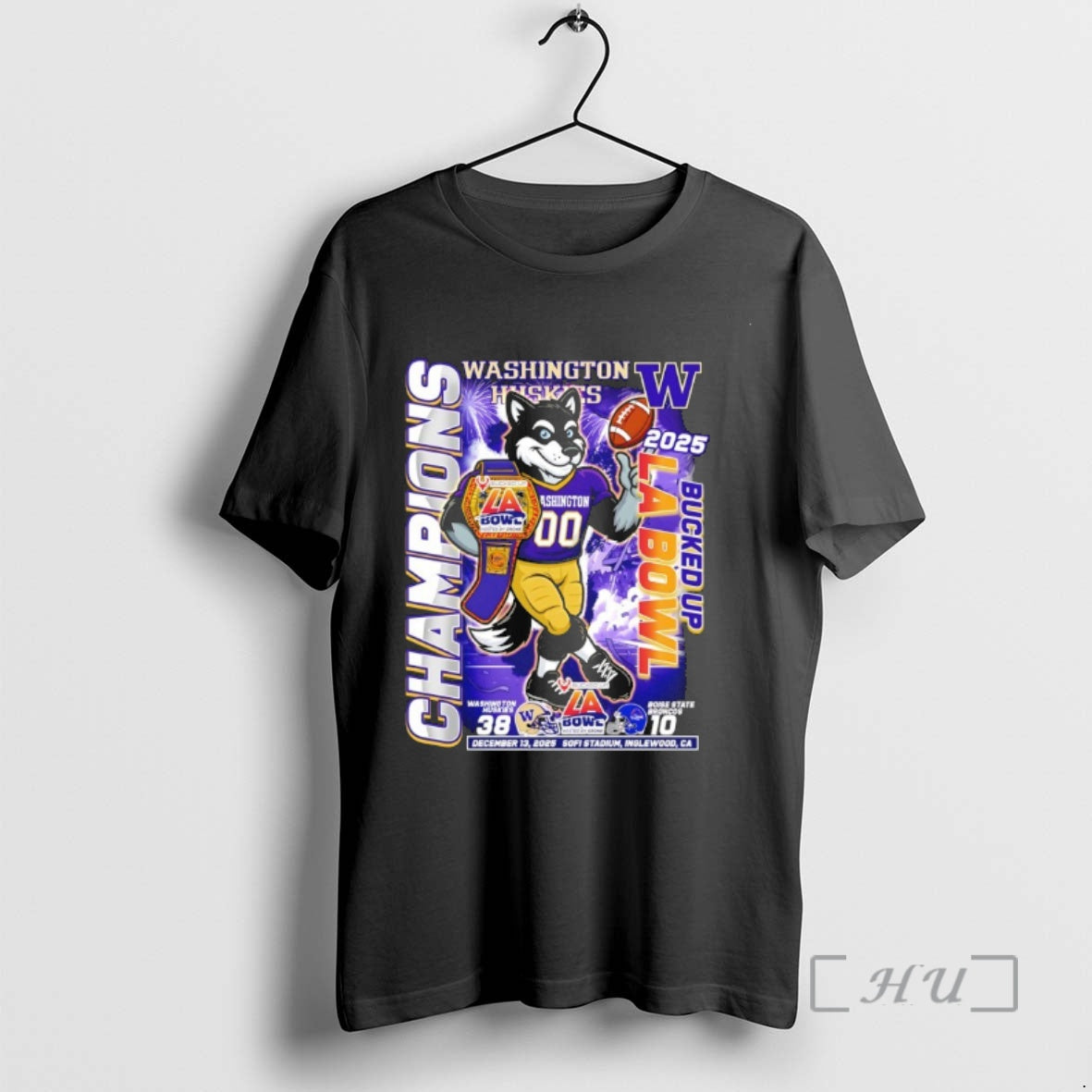 Officials Washington Huskies Bucked Up La Bowl Champions Mascot 2025 T-Shirts, Hoodie, Sweatshirt | AU18TeeNovaLab.com