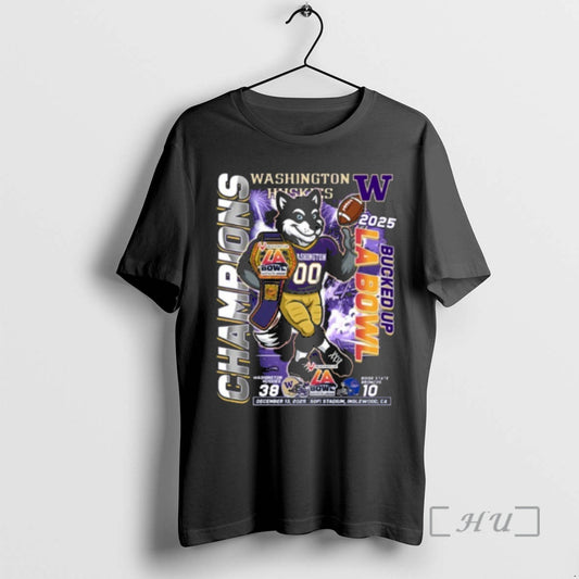 Officials Washington Huskies Mascot Bucked Up La Bowl Champions T-Shirts, Hoodie, Sweatshirt | AU18TeeNovaLab.com