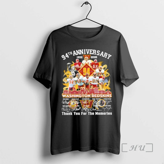 Officials Washington Redskins 1932 2026 88th Anniversary Signature Thank For The Memories Premium T Shirts Hoodie, Sweatshirt
