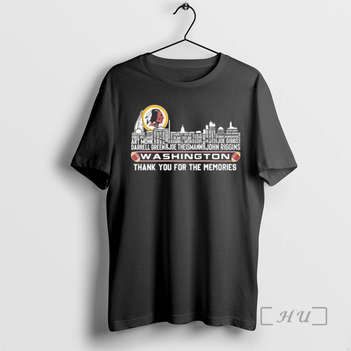 Officials Washington Redskins Name Players City Skyline Shape Thank You For The Memories Premium T-Shirts, Hoodie, Sweatshirt
