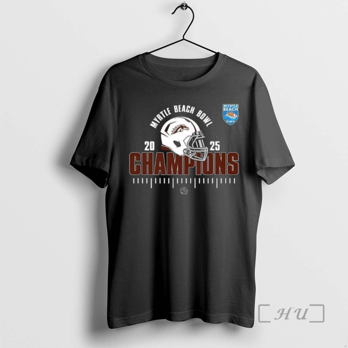Officials Western Michigan Broncos 2025 Myrtle Beach Bowl Champions Ncaa Football Helmet Premium T Shirts Hoodie, Sweatshirt