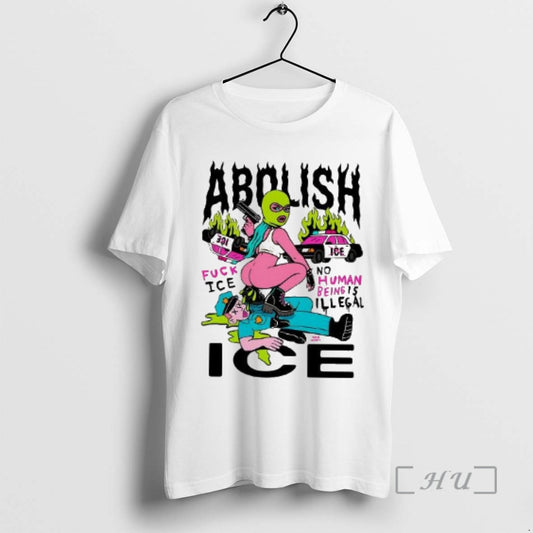 Officials Women Resist Police No Human Being Is Illegal Abolish Ice Caricature Woman Premium T-Shirts, Hoodie, Sweatshirt
