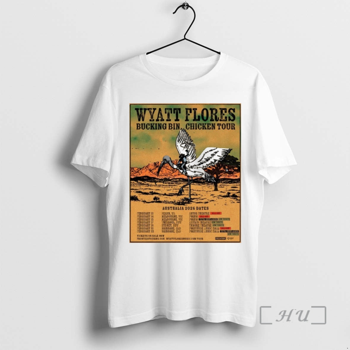 Officials Wyatt Flores Bucking Bin Chicken Tour Australia 2026 Dates T-Shirts, Hoodie, Sweatshirt | AU18TeeNovaLab.com