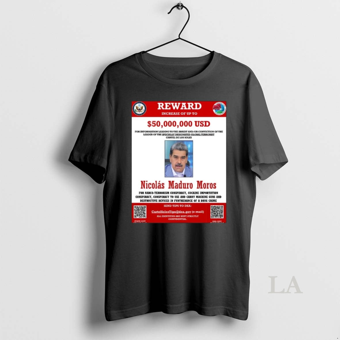 Original 2026 Wanted Nicolas Maduro Moros Reward 50 Million Usd Dea State Dept T-Shirts, Hoodie, Sweatshirt