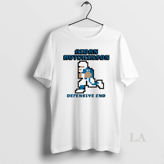 Original Aidan Hutchinson Defensive End Detroit Lions Retro Baller 8bit