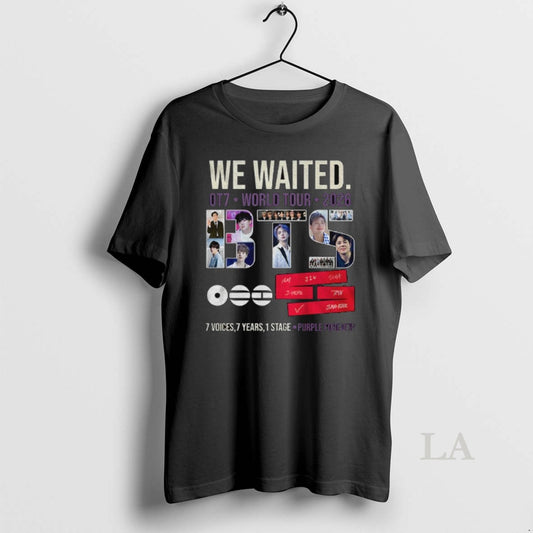 Original Bts We Waited World Tour 2026 7 Voices 7 Years 1 Stage Ot7 Purple T-Shirts, Hoodie, Sweatshirt | AU18TeeNovaLab.com