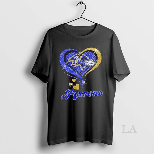 Original Baltimore Ravens Football In Glitter Heart Fans T-Shirts, Hoodie, Sweatshirt | AU18TeeNovaLab.com