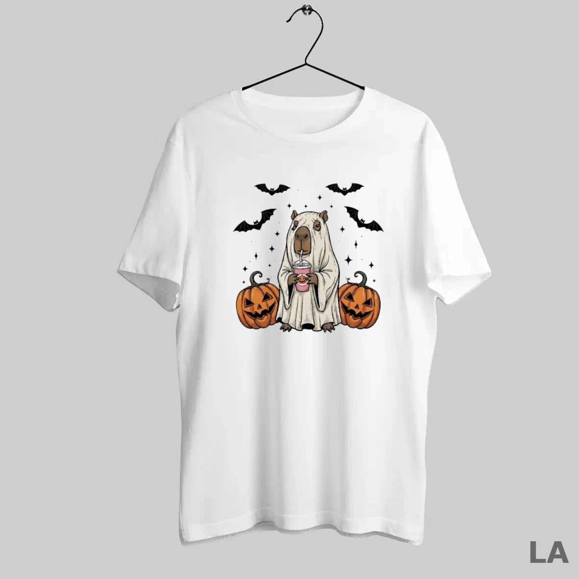 Original Capybara Ghost Drink Bubble Tea Bat And Pumpkin Happy Halloween