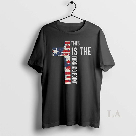 Original Charlie Kirk This Is The Turning Point Cross Christian Usa Flag
