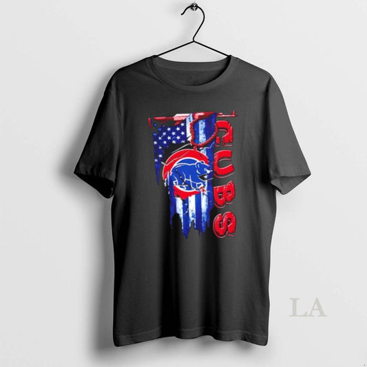 Original Chicago Cubs Baseball Battle Shattered Usa Flag Rip Design T-Shirts, Hoodie, Sweatshirt | AU18TeeNovaLab.com