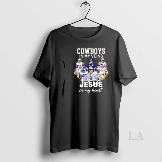 Original Cowboys In My Veins Jesus In My Heart Player Collage Signatures T-Shirts, Hoodie, Sweatshirt | AU18TeeNovaLab.com