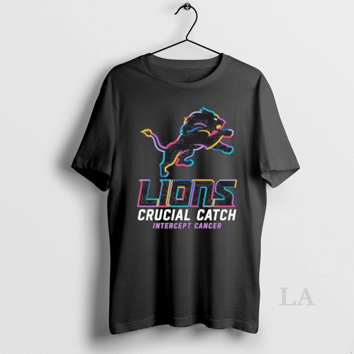 Original Detroit Lions Logo Crucial Catch Intercept Cancer