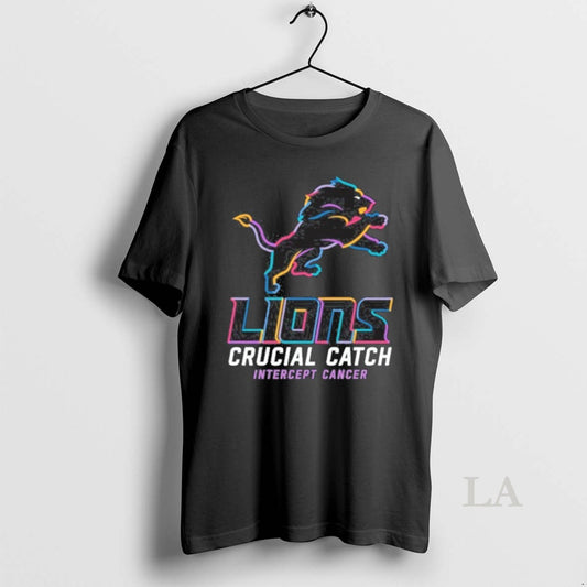 Original Detroit Lions Logo Crucial Catch Intercept Cancer