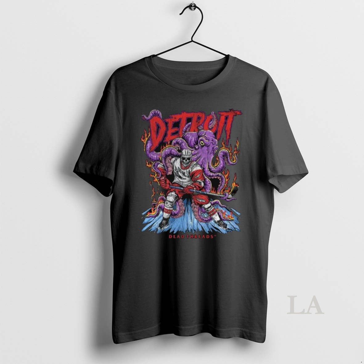 Original Detroit Red Wings Hockey Skeleton Dead Threads 2025 Long Sleve