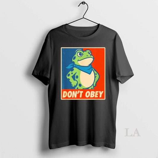 Original Dont Obey Frog Retro Protest