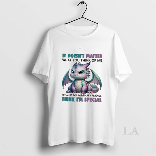 Original Dragon It Doesnt Matter What You Think Of Me Because My Imaginary Friends Think