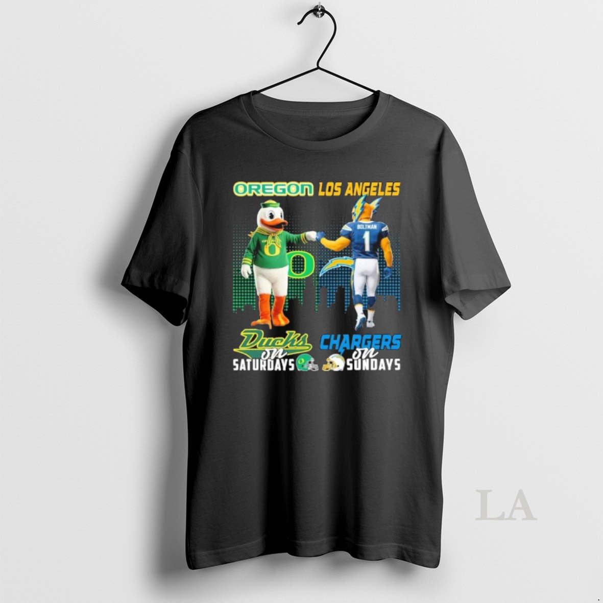 Original Ducks Vs Chargers Mascot On Saturdays And On Sundays T-Shirts, Hoodie, Sweatshirt | AU18TeeNovaLab.com