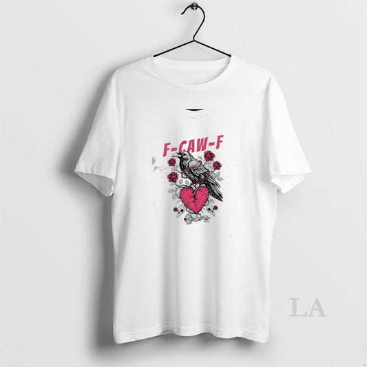 Original F Caw F Raven Crow Heart Rose T-Shirts, Hoodie, Sweatshirt | AU18TeeNovaLab.com
