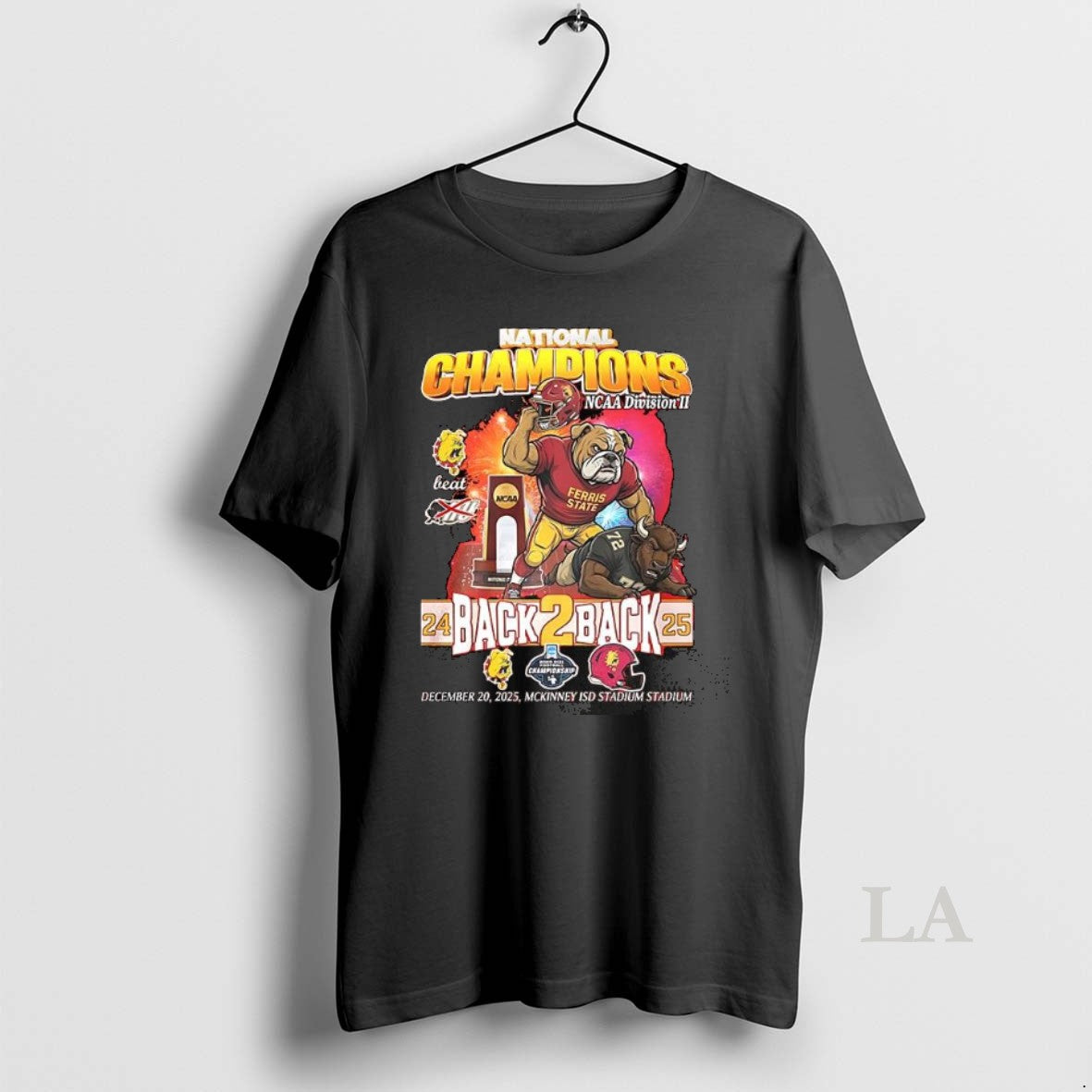 Original Ferris State Bulldogs Beat Harding University Bisons National Champions Ncaa Division Ii Back2back 2025...