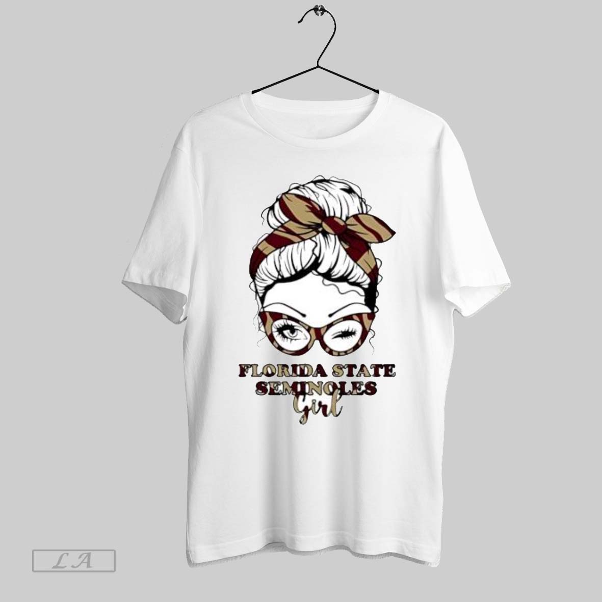 Original Florida State Seminoles Girl Messy Bun Sunglasses Fan Art